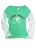 Long sleeves faux girl's open neck T-shirt (2361005)