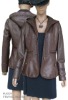 MIDDLE LEATHER JACKET WITH HOOD AND A LOT OF HAND WORK