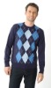 Men's 100% cotton knitwear , argle pattern at front
