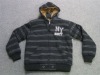 Men's polyester knitted hooded sweat jacket with teddy fur