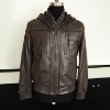 Men's printing pig suede leather jacket