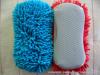 Microfiber chenille and mesh sponge