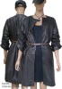 NEW ARRIVAL:LADIES'  FASHIONABLE GENUINE LEATHER DUST COAT WITH NARROW BELT FOR SPRING SEASON 2009