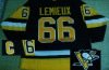 New Top Quality! HOT! hot sell Pittsburgh Penguins NEW SEASON MARIO LEMIEUX #66 Throwback Hockey Jerseys