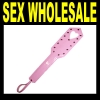 PINK Leather Heart Paddle Rare Silver Studded Slapper - Y-16
