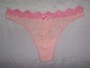 Pink lace thong