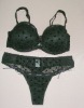 Polka dot flocking bra set