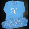 Printed cotton flannel pants and knitted tops for women