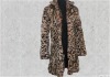Printed leopard rabbit fur coat/ fur garment