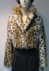 Printed leopard rabbit fur jacket