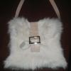 Rabbit Fur Bag with Snake Leather Belt