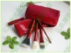 Red magic Mac Makeup Brushes Set with Leather Pouch mac make up brushes mac cosmetic brushes