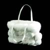 Rex Rabbit Flower Bag with Blue Fox Trim