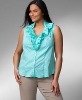 Ruffled sleeveless blouses