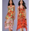 SILK SATIN BURN-OUT LONG DRESS