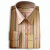 Shirt with a Standing Collar, Made of 100% Yarn-dyed Cotton