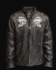 Shredded Embroidery Leather Jacket,fashion jacket
