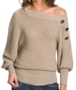 Slanting neck pullover