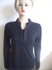 Stand-collar long-sleeved blouse
