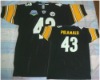 Super Bowl 43 XLIII 43 JERSEYS - PITTSBURGH STEELERS #43 TROY POLAMALU FOOTBALL jersey 2009 PRO BOWL ACCEPT PAYPAL - BLACK