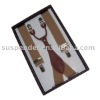Suspenders with 4 clips and leather end