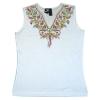 V-Neck Tank Top with Beadings