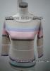 Women's Cashmere Striped Pullover with Oblong Neck