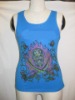 Women's " Two Sords" Basic Tank Top in blue,brand fashion tank top,high quality wholesale, accept paypal