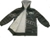 boy's zip hooded fleece jacket in composite fabric with jersey and sherpa