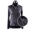 cotton yarn dyed stretch ladies shirt