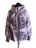 crinkled jacket with transfer print