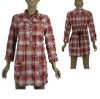 fashion plaids  ladies'blouse