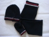 knitting sets 5(scarf hat gloves,knitted scarf,fashion hat)