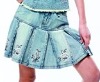 ladies' jeans skirt  , with beadings and embroidery