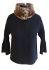 ladies knitted cardigan with fur collar