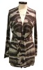 ladies knitted printing cardigan sweater