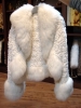 ladies rex rabbit knit jacket with fox trim
