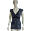 ladies top with all-over dot print t-shirt