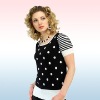 lady knitted printing stripe combinated sweater