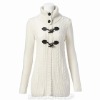 lady knitted toggle cardigan sweater