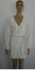 lady's dots microfiber soft velboa home wear / bathrobe