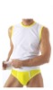 man's round neck sleeveless T-shirt