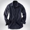 men's classic collar business dress shirt(100%cotton,50*50,140*86 yarn dyed mercerized luxury stripe)