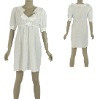 pleated neckline fashion dress