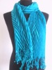 pleated scarf with Cashmere-like Acrylic Yarns