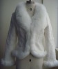 rabbit fur coat with blue fox trims 8793