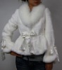 rabbit fur coat with fox collar 0107