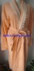 solid jacquard 100% cotton bathrobe with lace