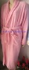 solid terry 100% cotton bathrobe with border