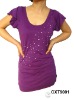 t-shirt, cotton t-shirt, fashion t-shirt, beading t-shirt CXT9001